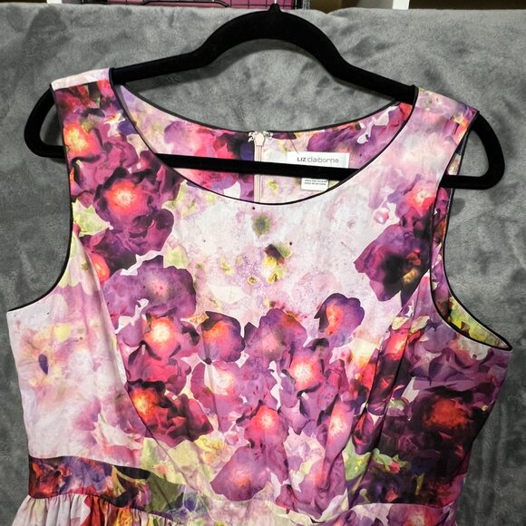 Women's Size 16 Liz Claiborne Floral Floral Fit-and-Flare A-Line Dress - Picture 2 of 16